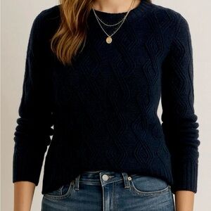 Abercrombie &‎ Fitch Blue Cable-Knit Sweater Quiet-Luxury Dark Academia Preppy M